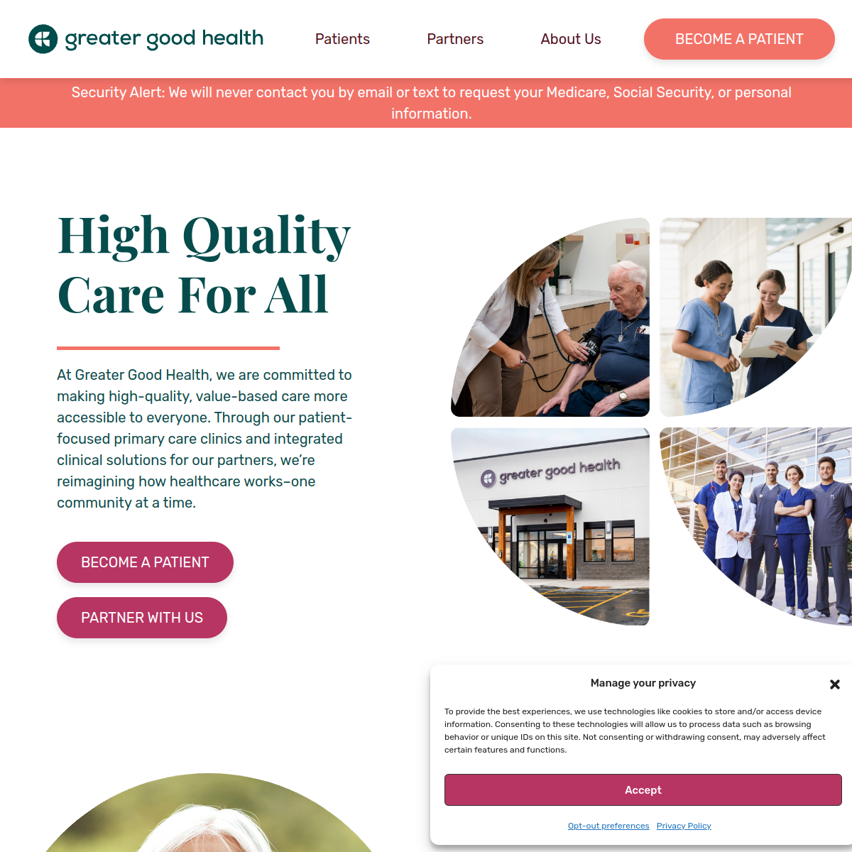 Greater Good Health homepage
