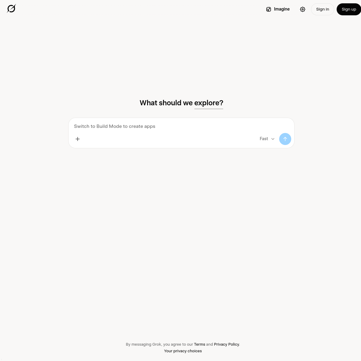 Screenshot of Grok