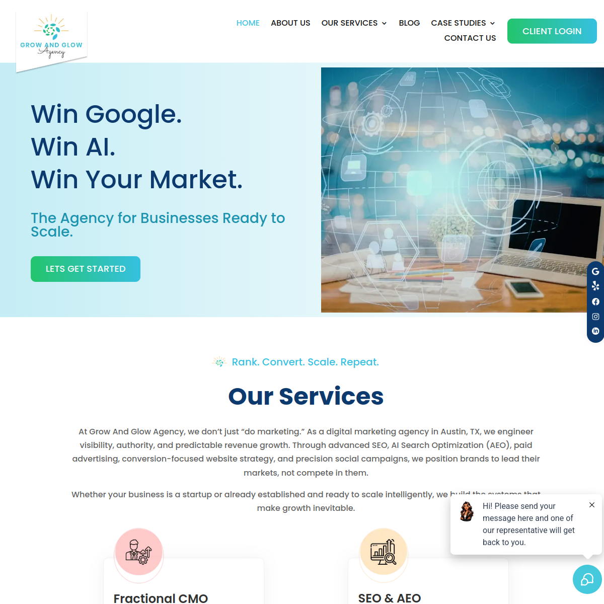 Screenshot of Grow And Glow Agency