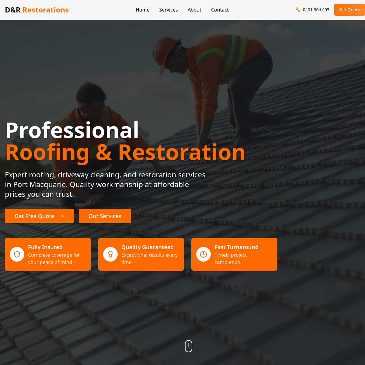 Hall Restoration - Brisbane Web Design project