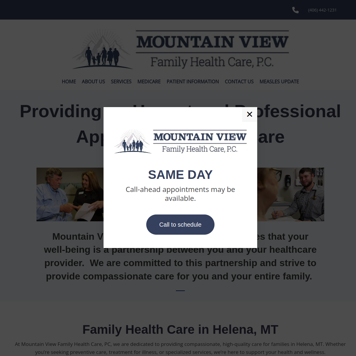 Screenshot of Mountain View Family Health Care, PC