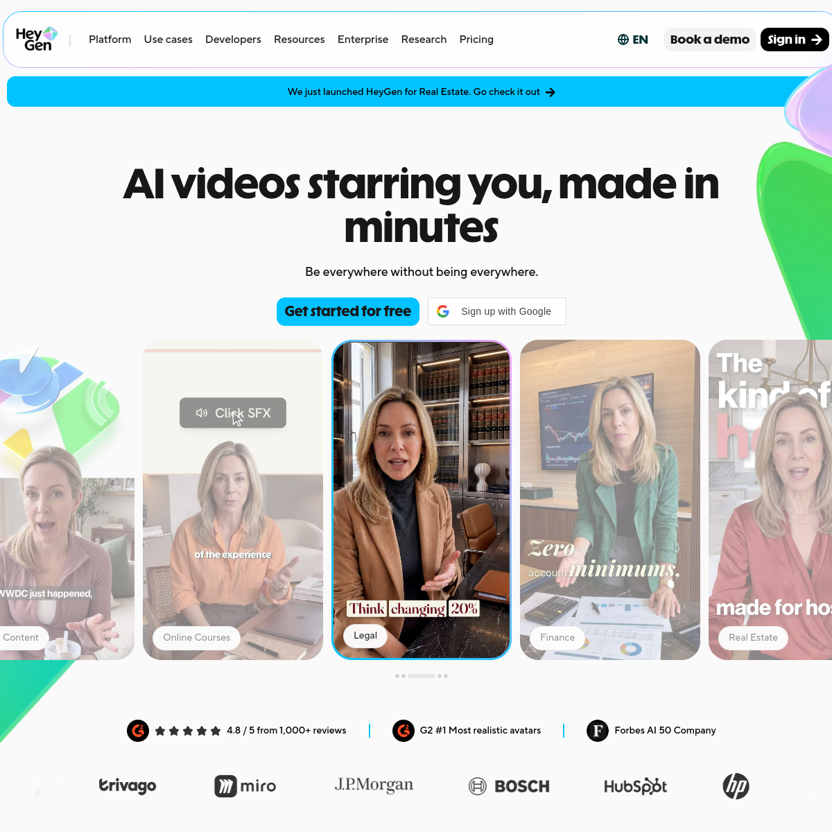 Screenshot of HeyGen