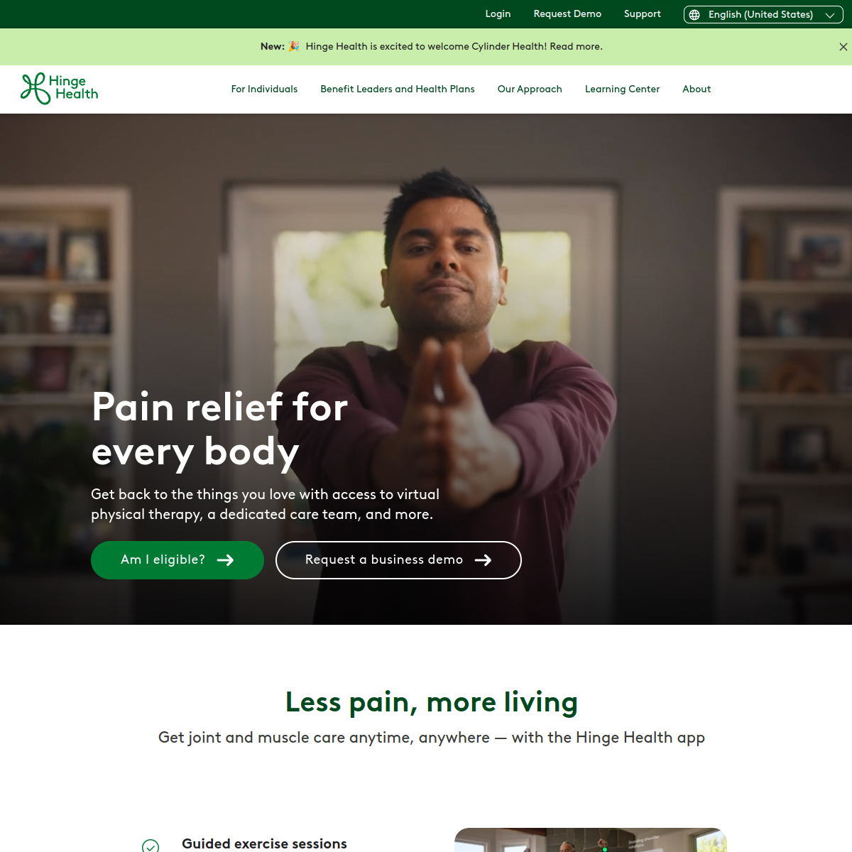 Hinge Health homepage