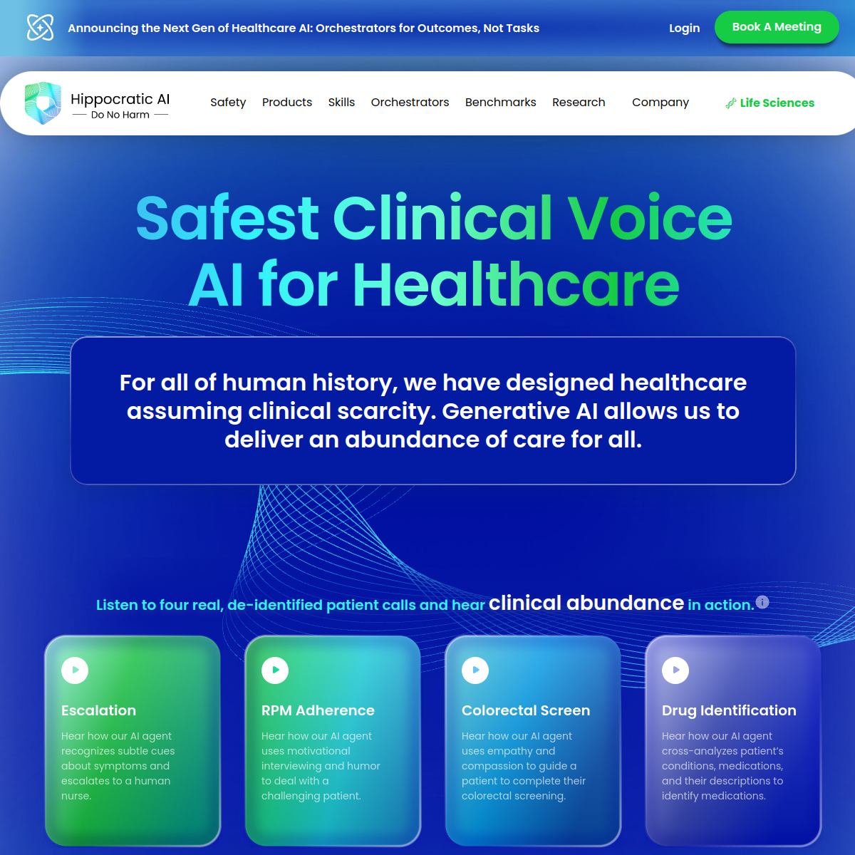 Hippocratic AI homepage
