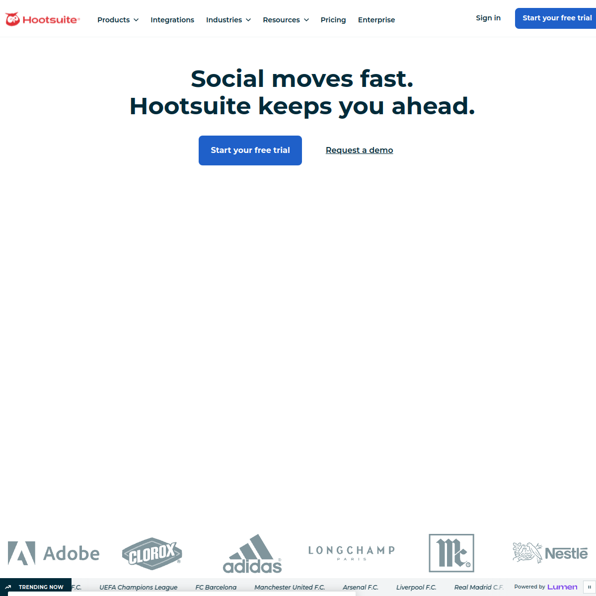 Screenshot of Hootsuite
