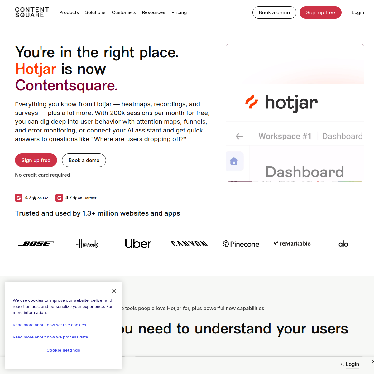Screenshot of Hotjar