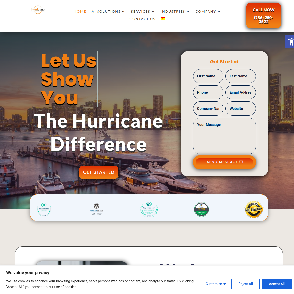 Screenshot of Hurricane Digital Marketing