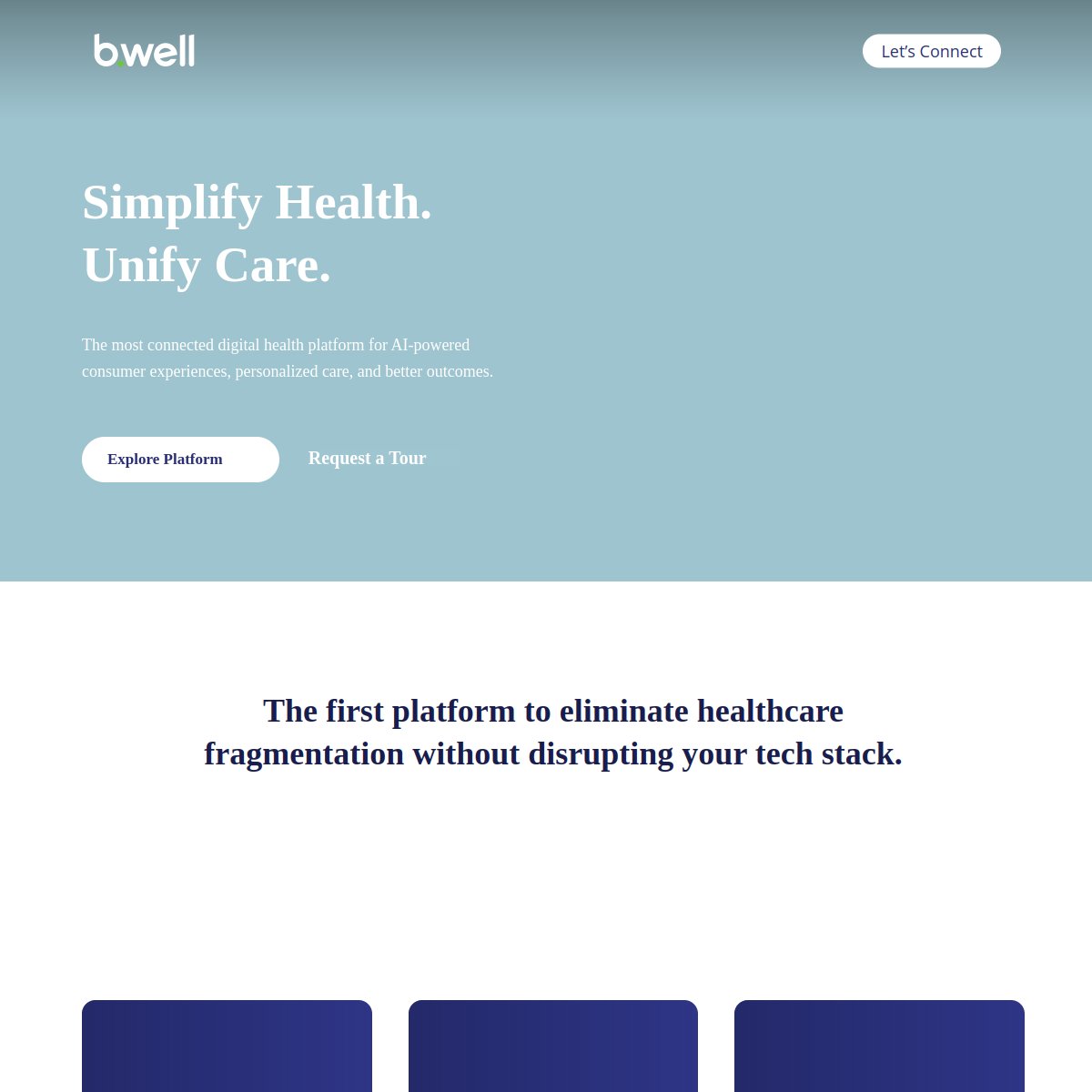 b.well Connected Health homepage