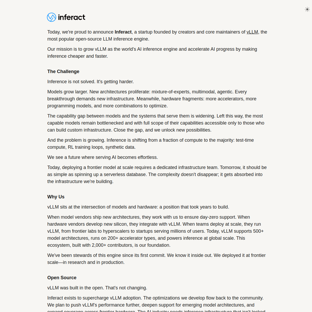 Inferact 官网截图