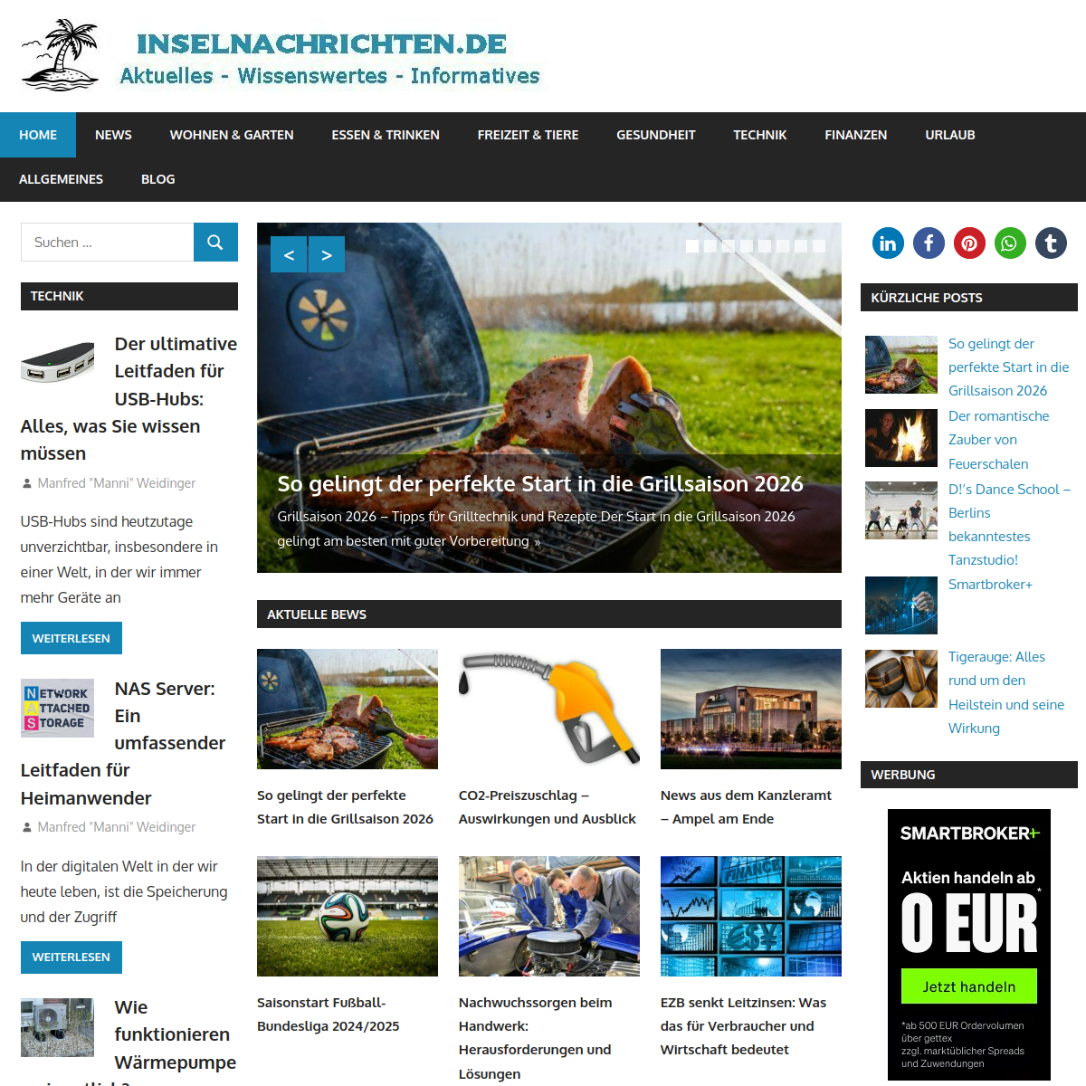 Screenshot der Website