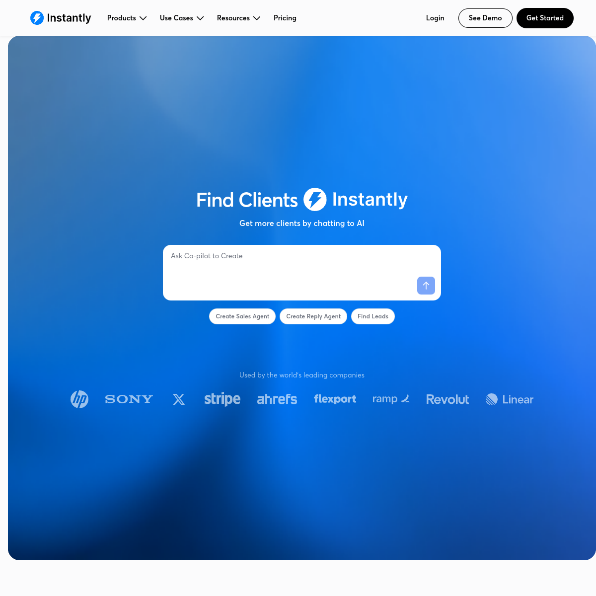 Screenshot of Instantly
