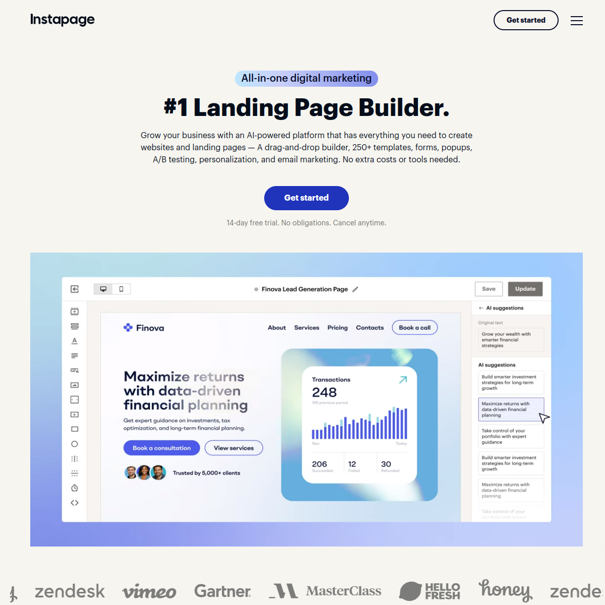 Screenshot of Instapage