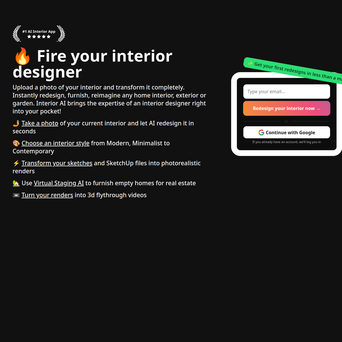Screenshot of Interior AI