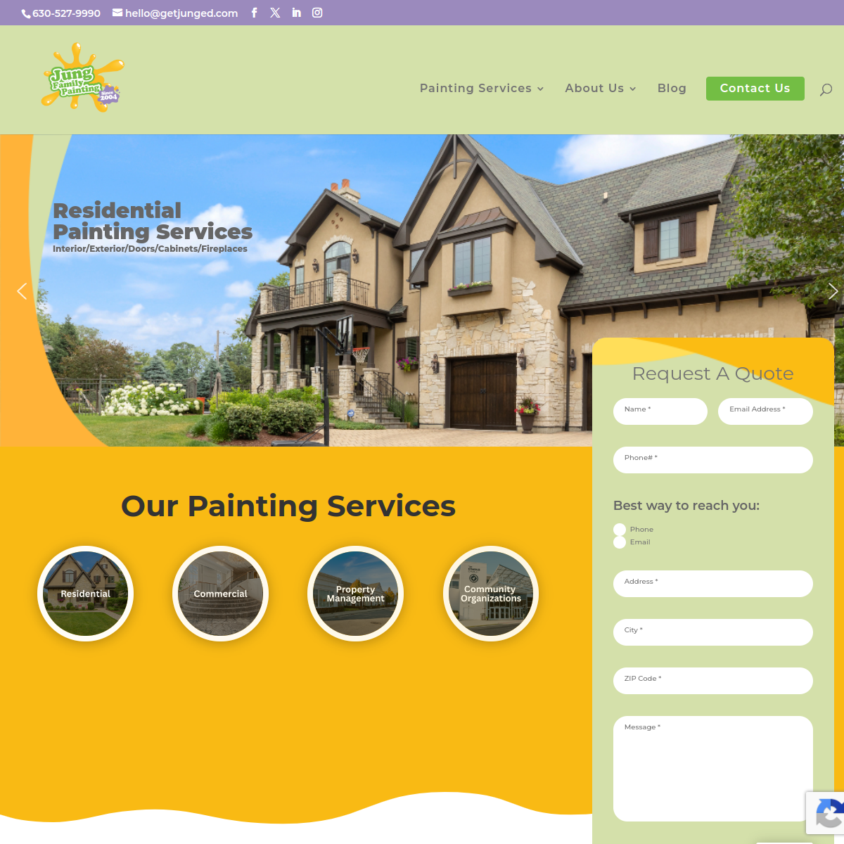 Screenshot of Jung Family Painting Inc.