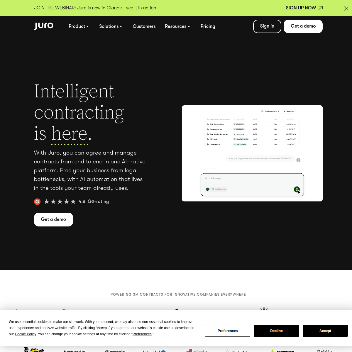 Screenshot of Juro