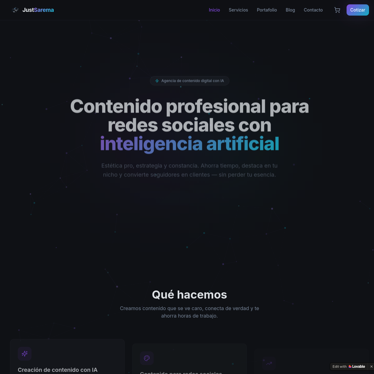 Preview de justsarema.lovable.app