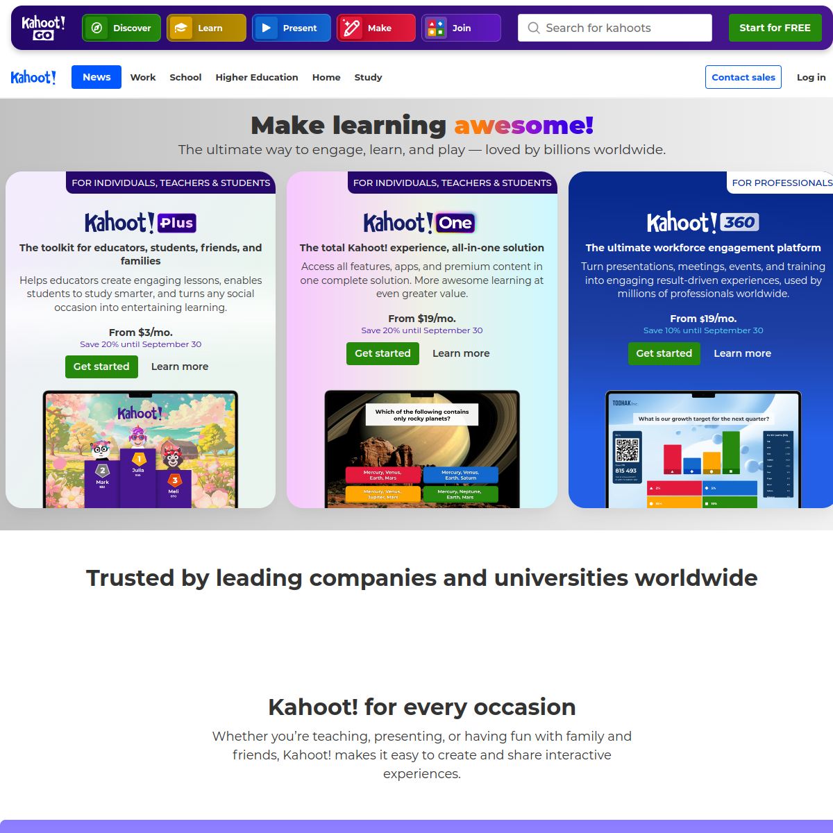 Screenshot of Kahoot! AI Tools