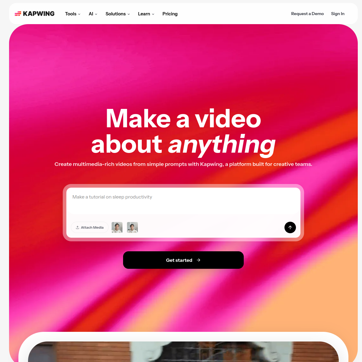 Screenshot of Kapwing