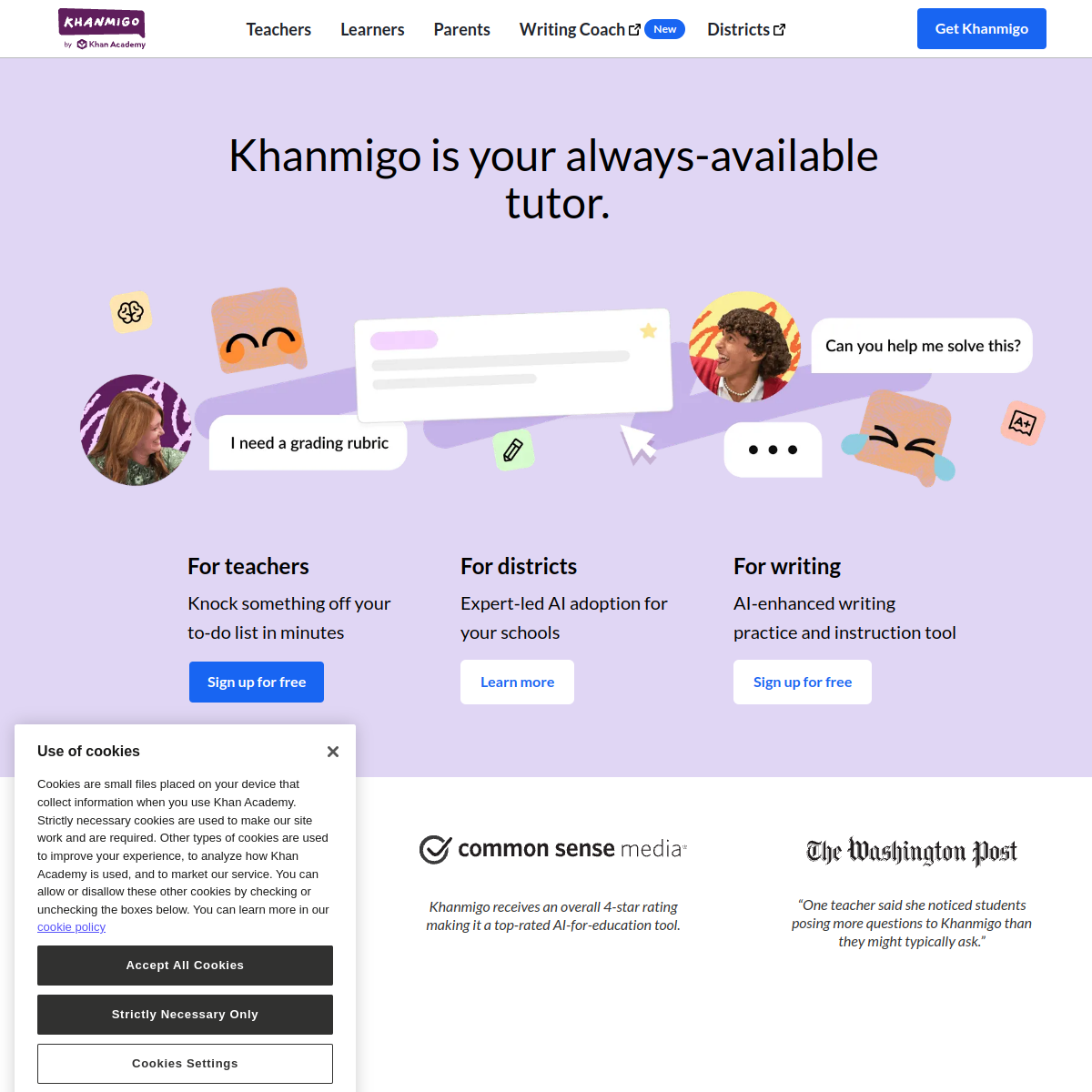 Screenshot of Khanmigo