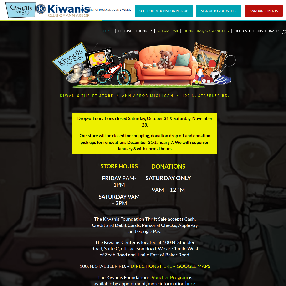 Screenshot of Kiwanis Thrift Sale