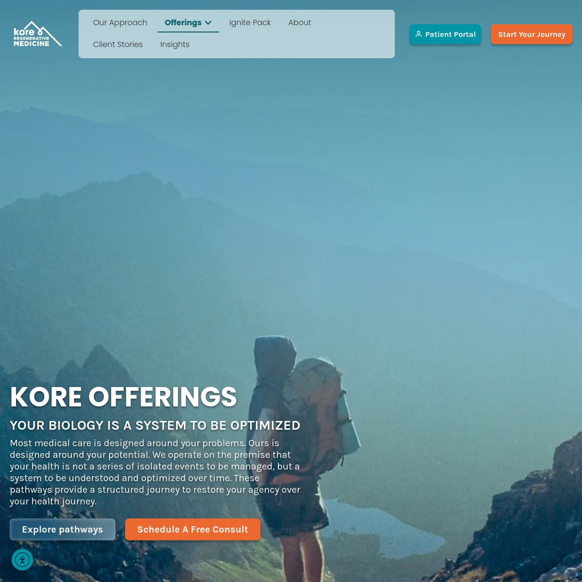 Screenshot of Kore Regenerative Medicine
