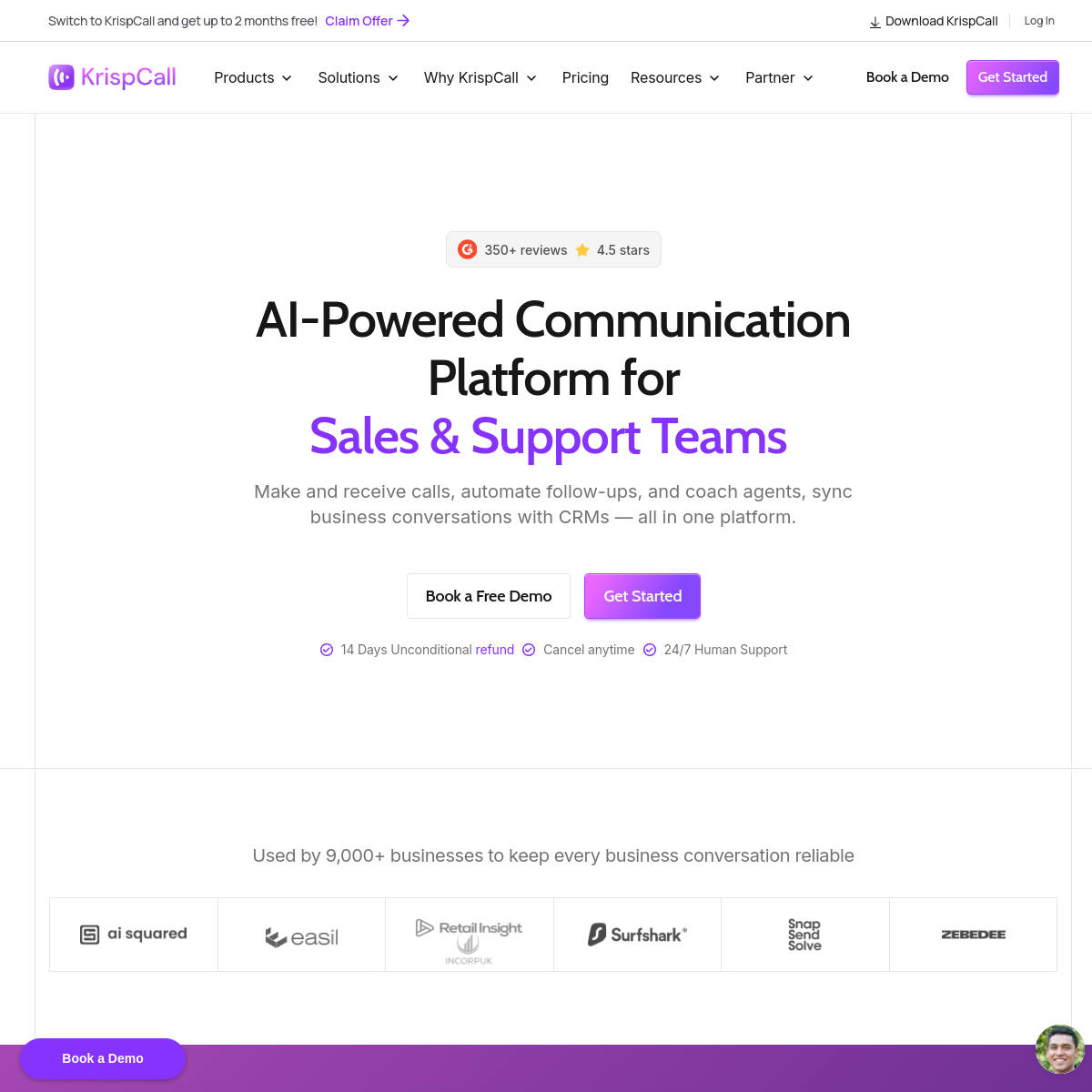 Screenshot of KrispCall