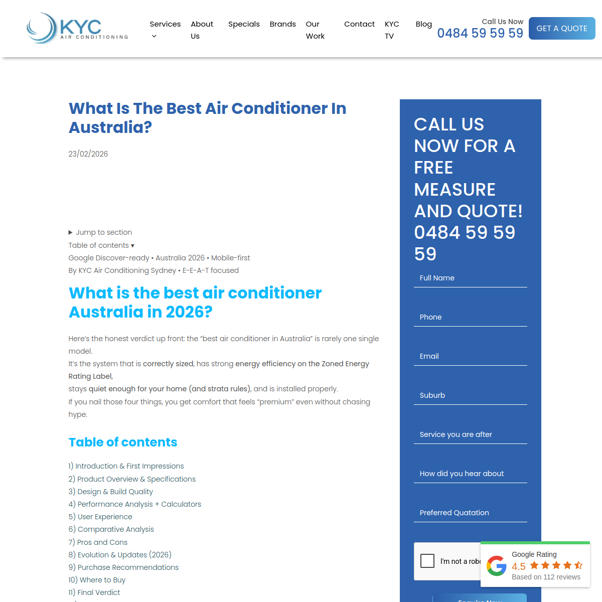 KYC Air Conditioning 2026 testimonial source preview