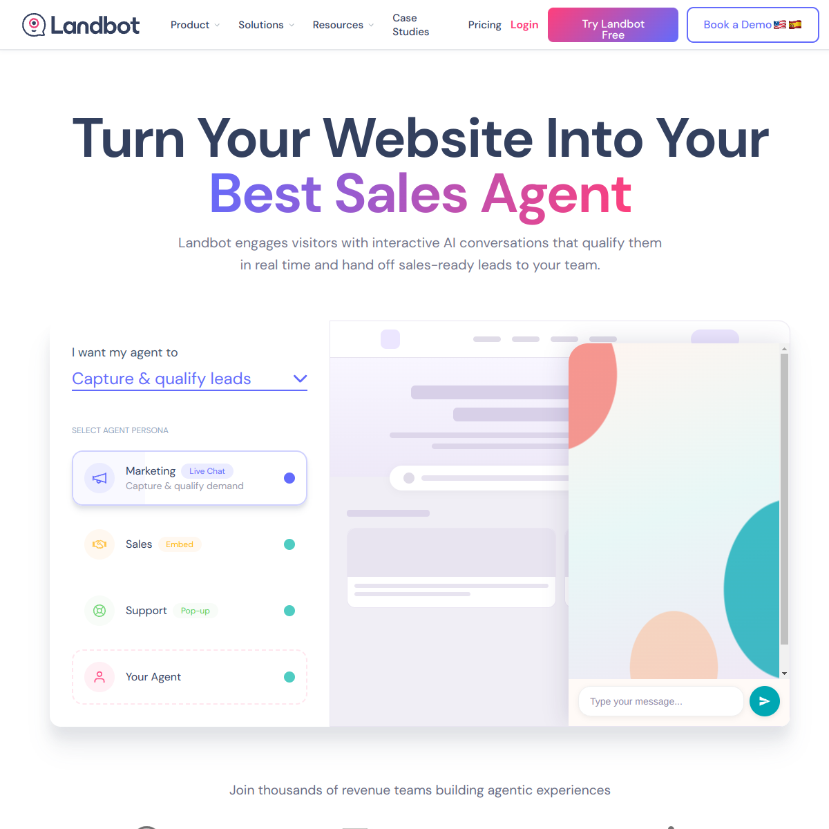Screenshot of Landbot