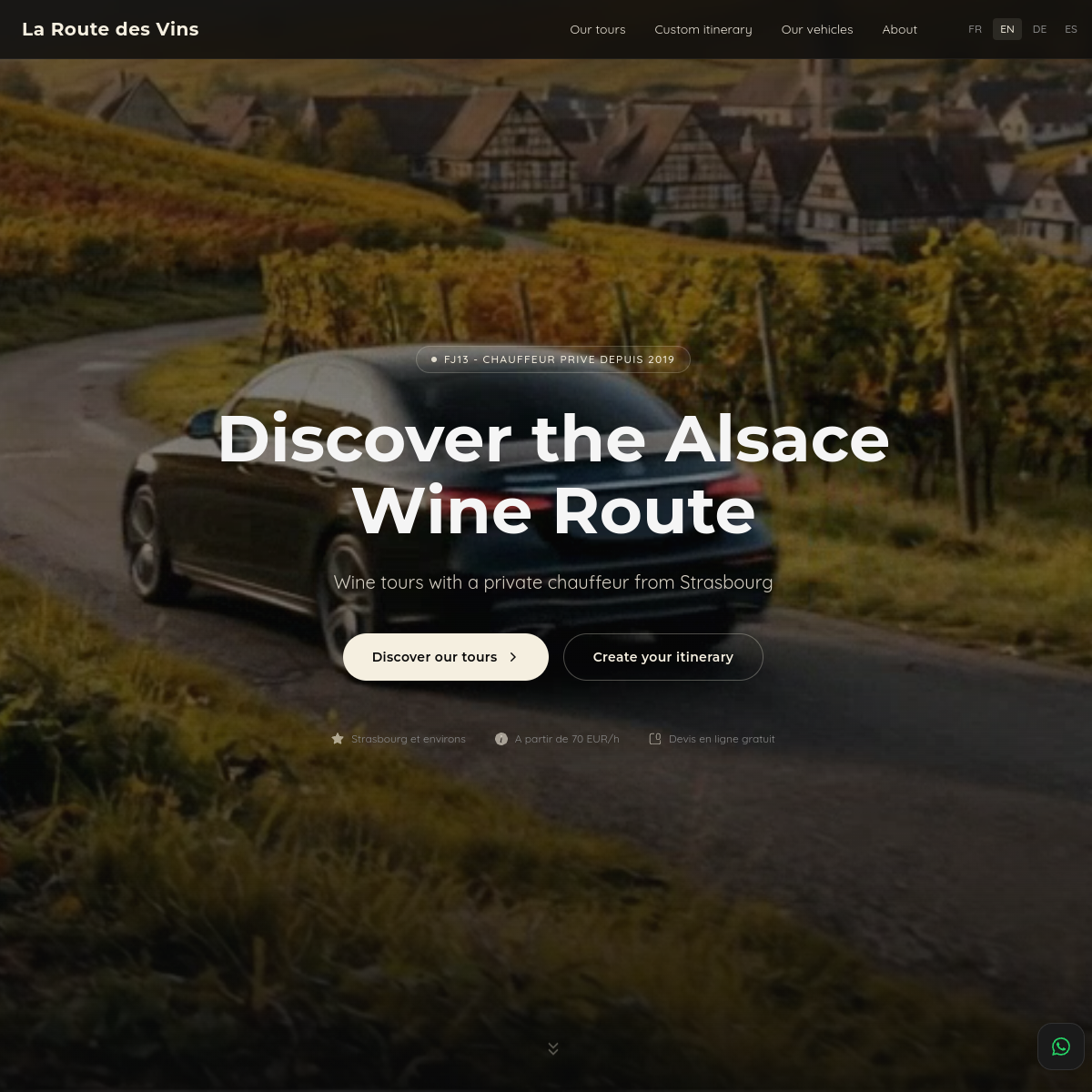 Aperçu du site La Route des Vins