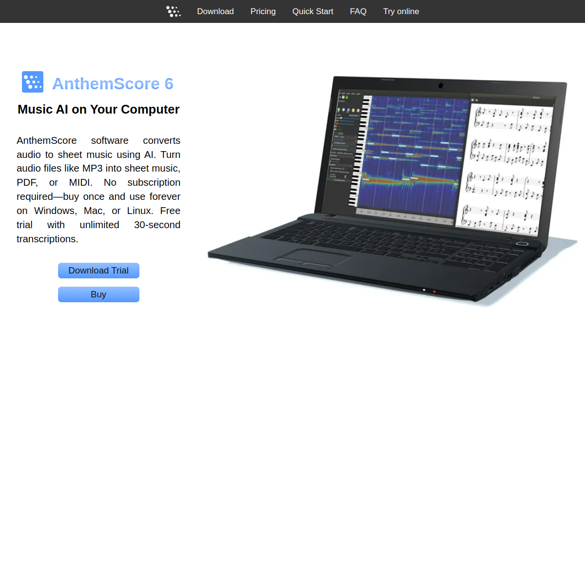 Screenshot of AnthemScore