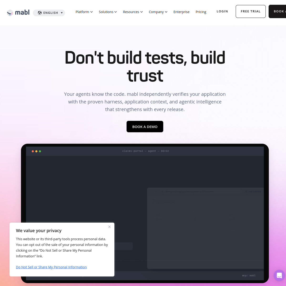 Screenshot of Mabl