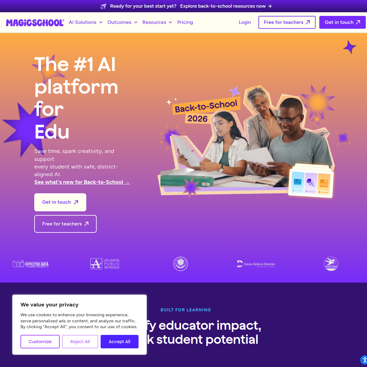 Screenshot of MagicSchool AI