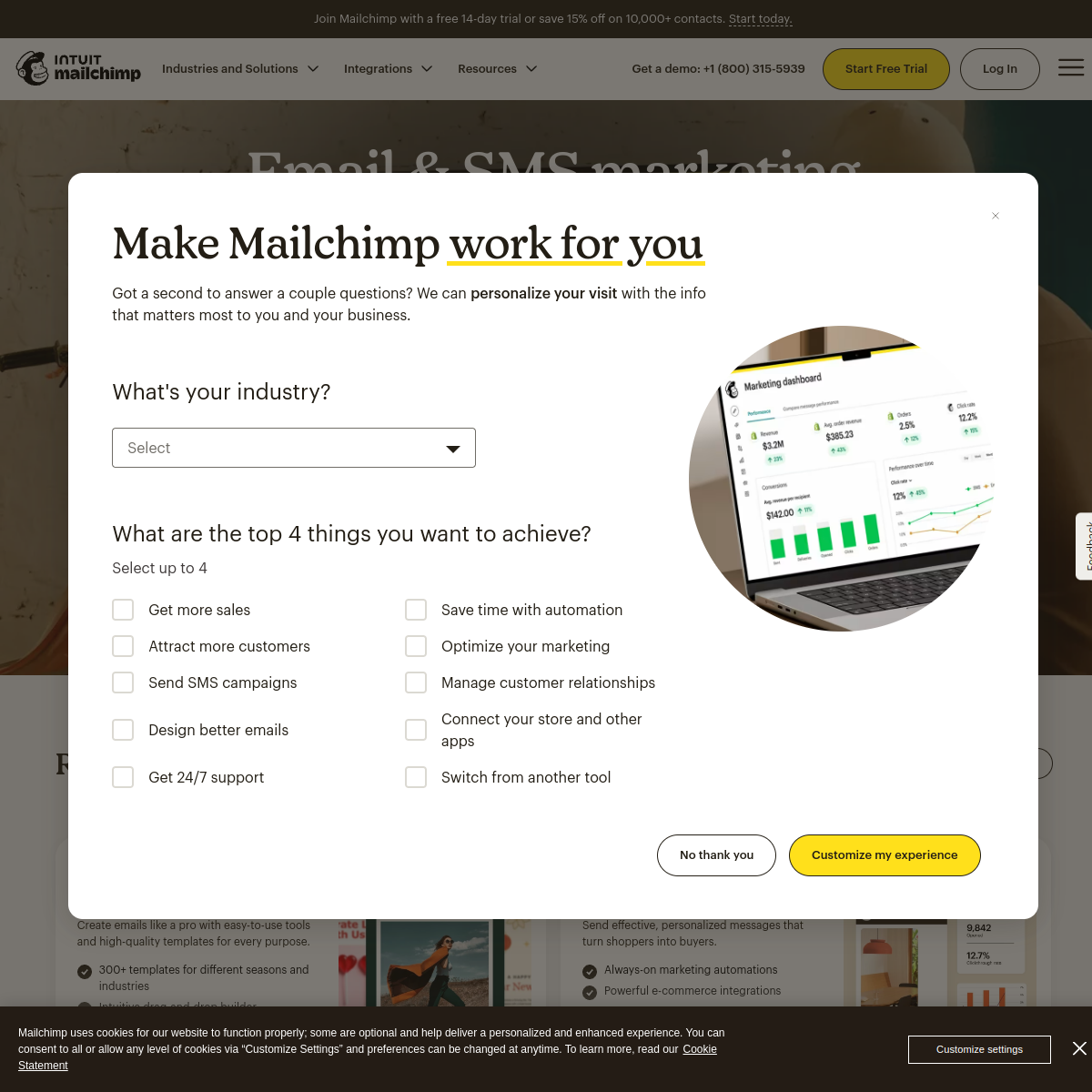 Screenshot of Mailchimp AI