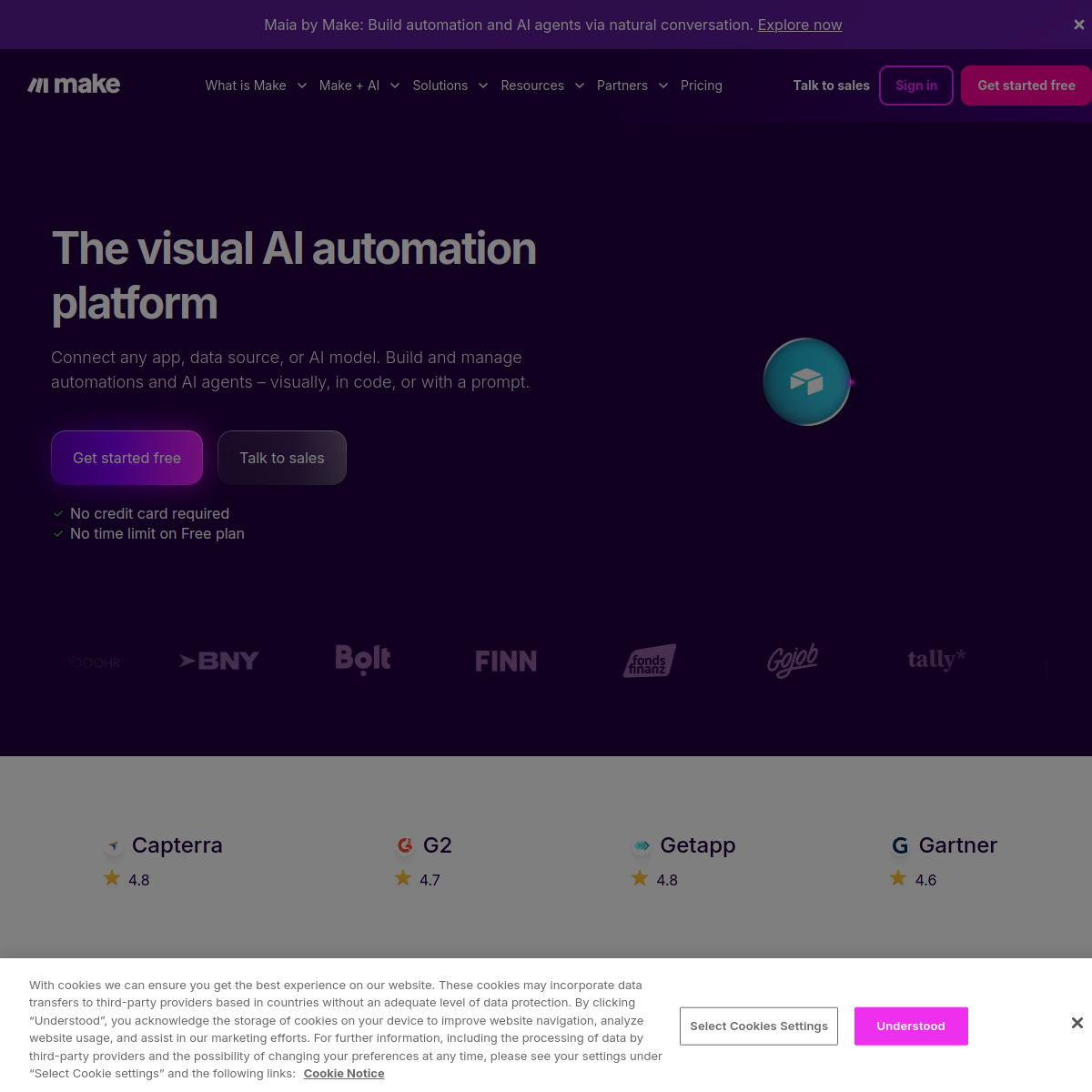 Screenshot of Make (Integromat)