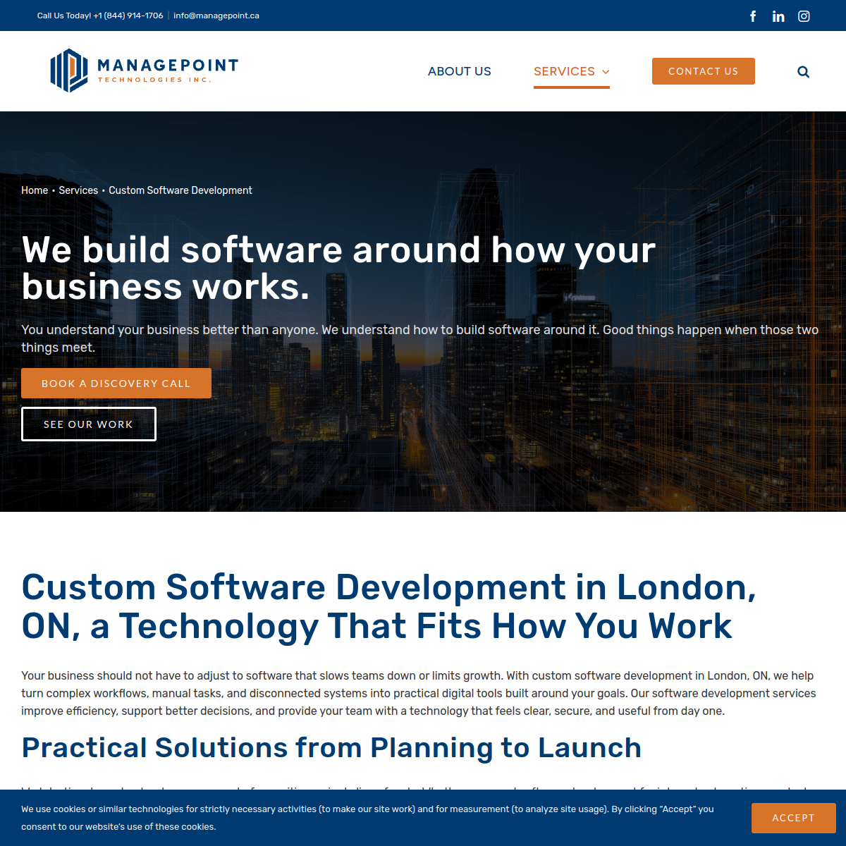 Screenshot of ManagePoint Technologies