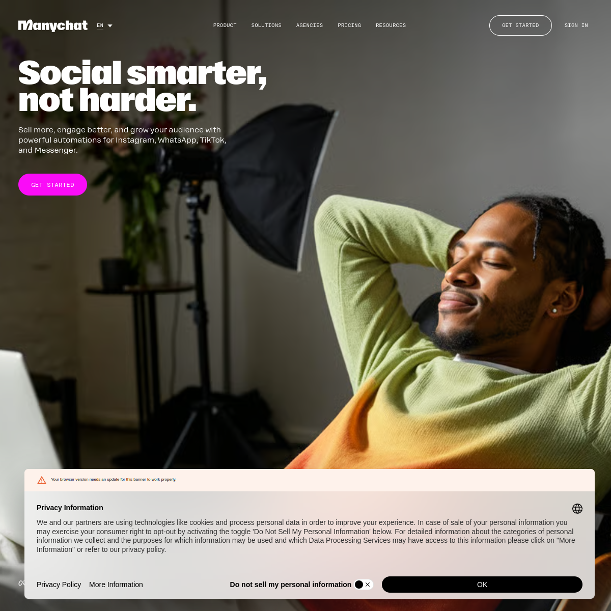 Screenshot of ManyChat