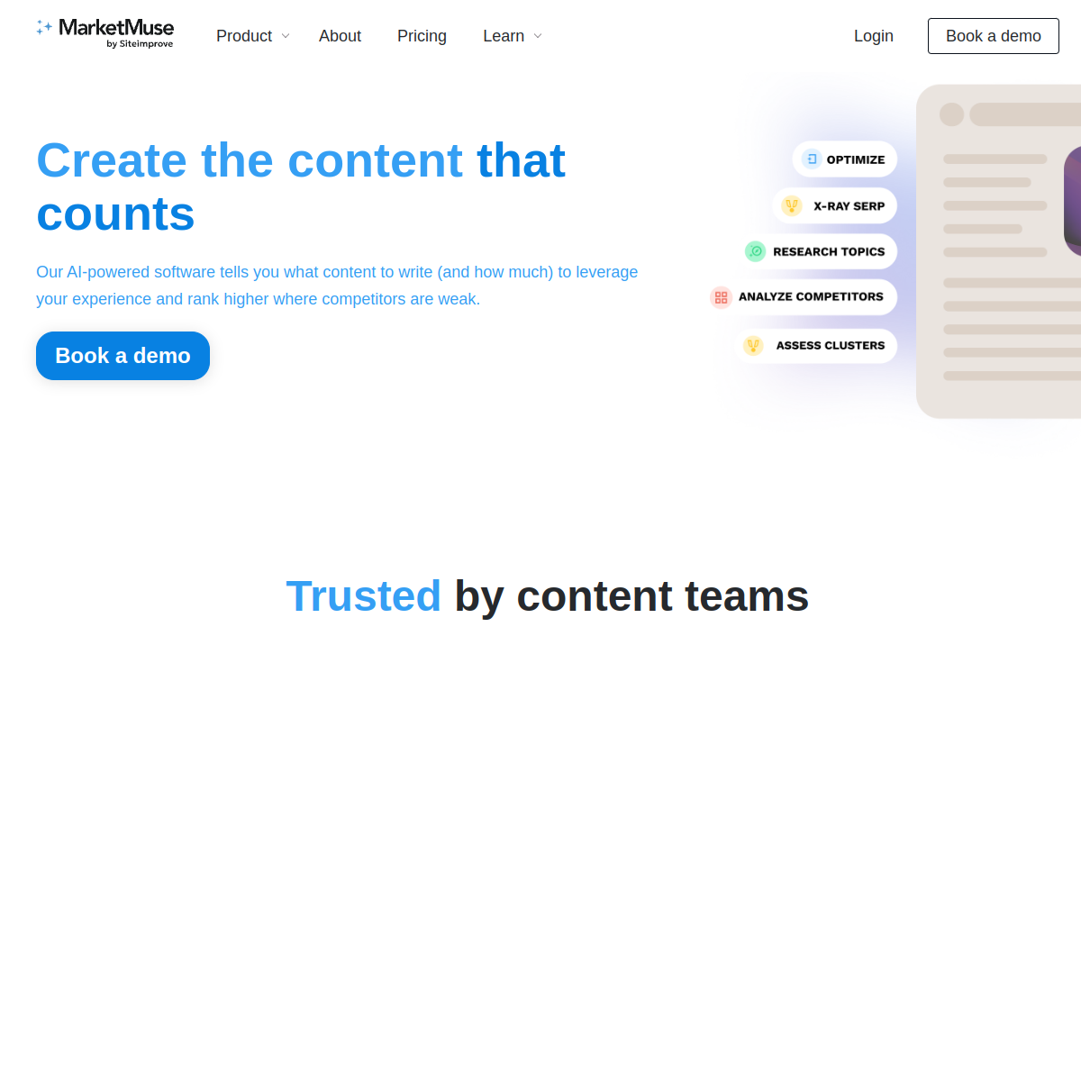 Screenshot of MarketMuse