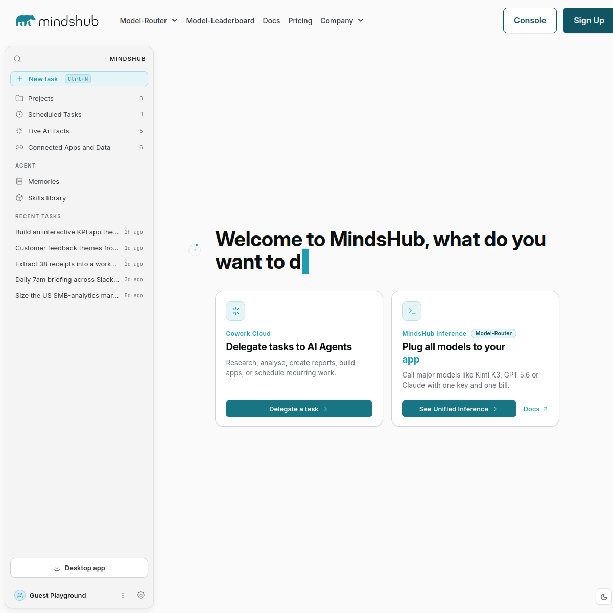 Screenshot of MindsDB