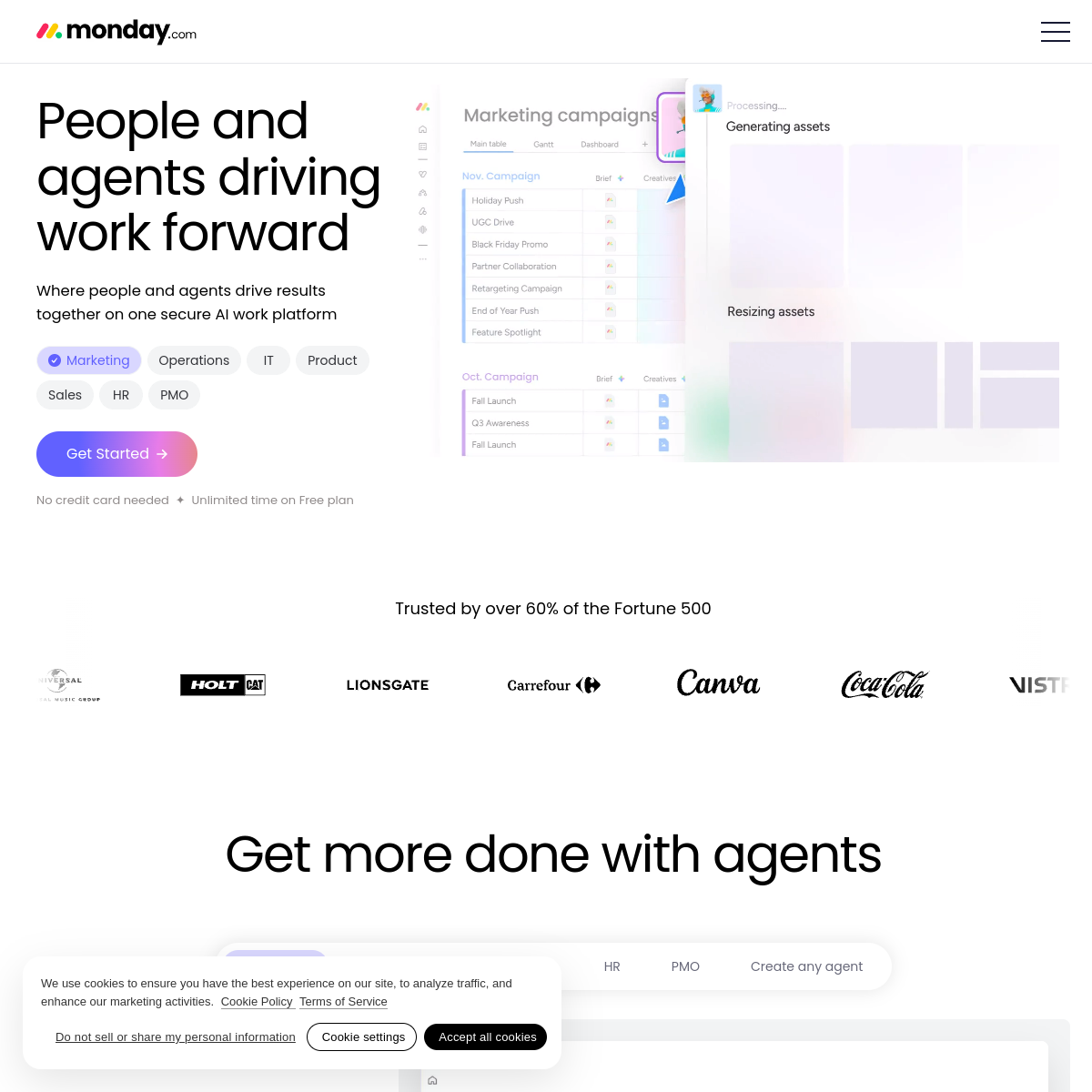 Screenshot of Monday.com AI