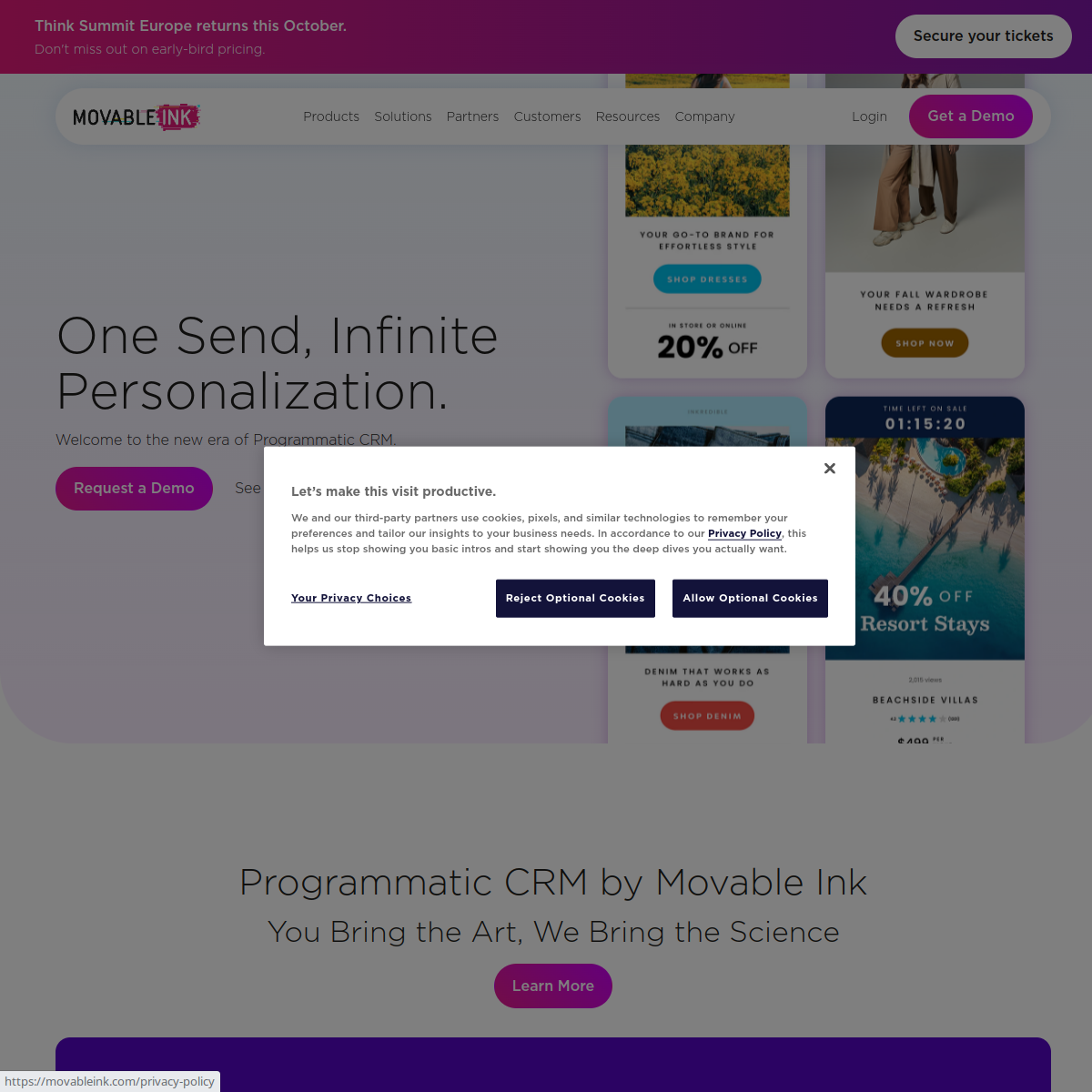 Screenshot of Movable Ink