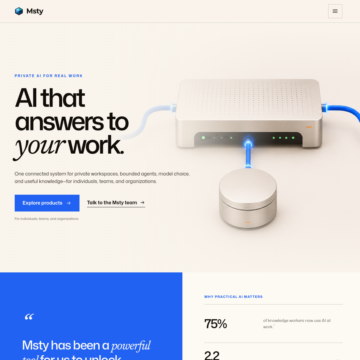 Screenshot of Msty