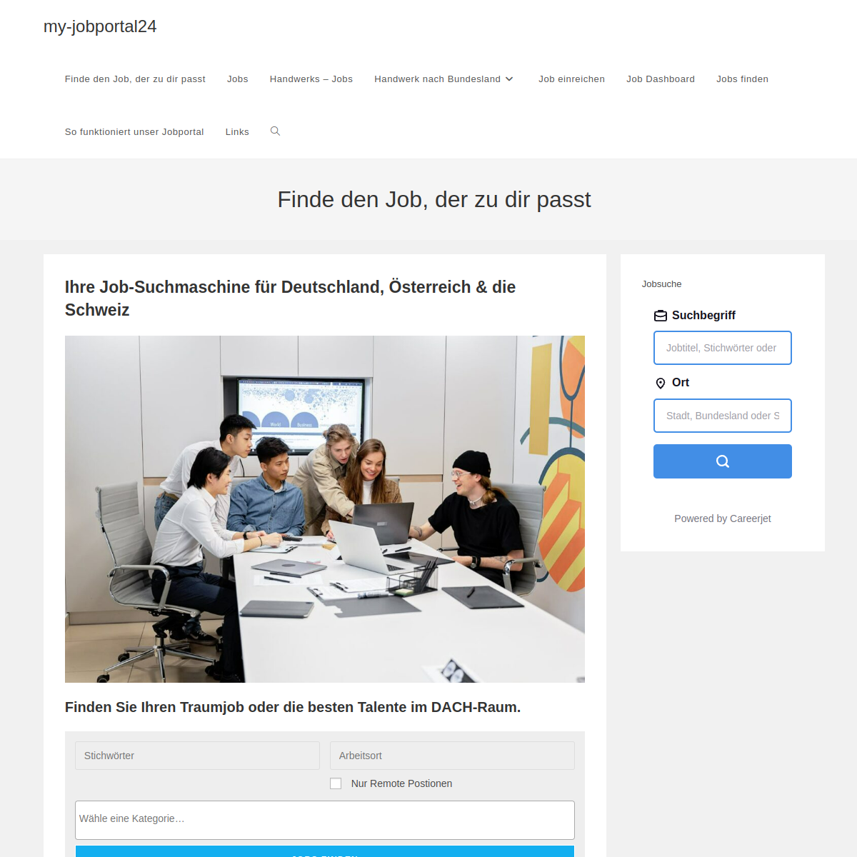 Screenshot der Website