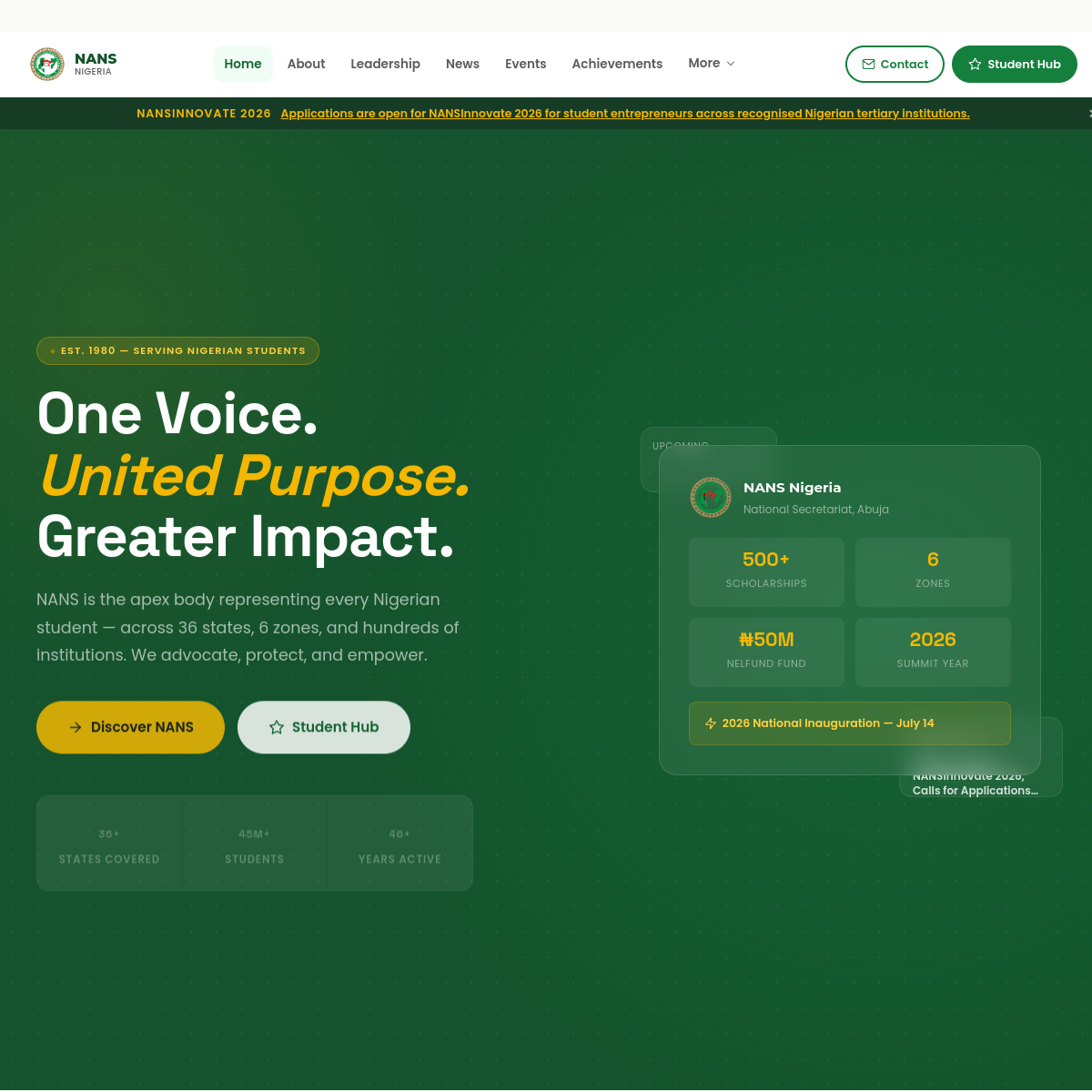 NANS National Platform website preview