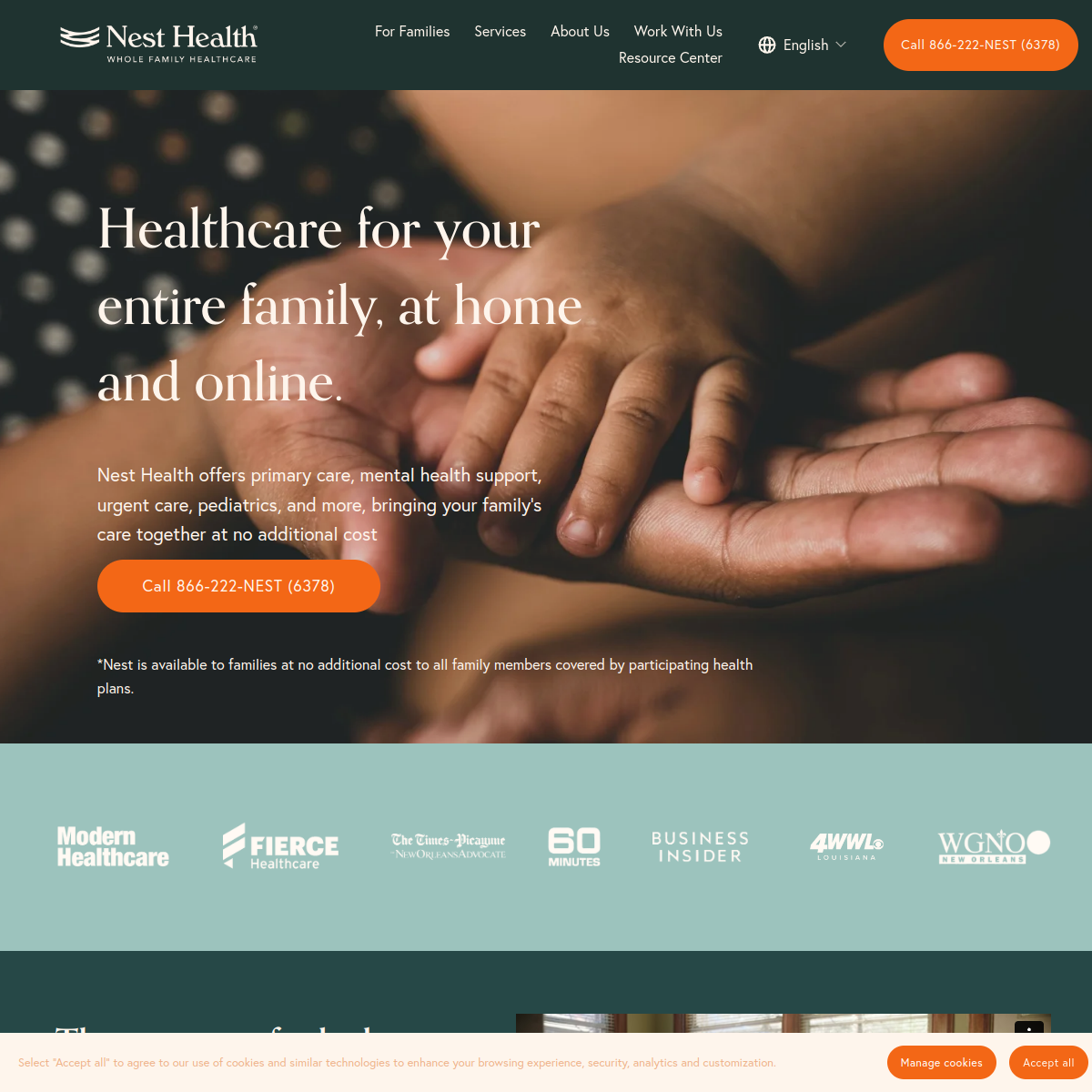 Nest Health homepage