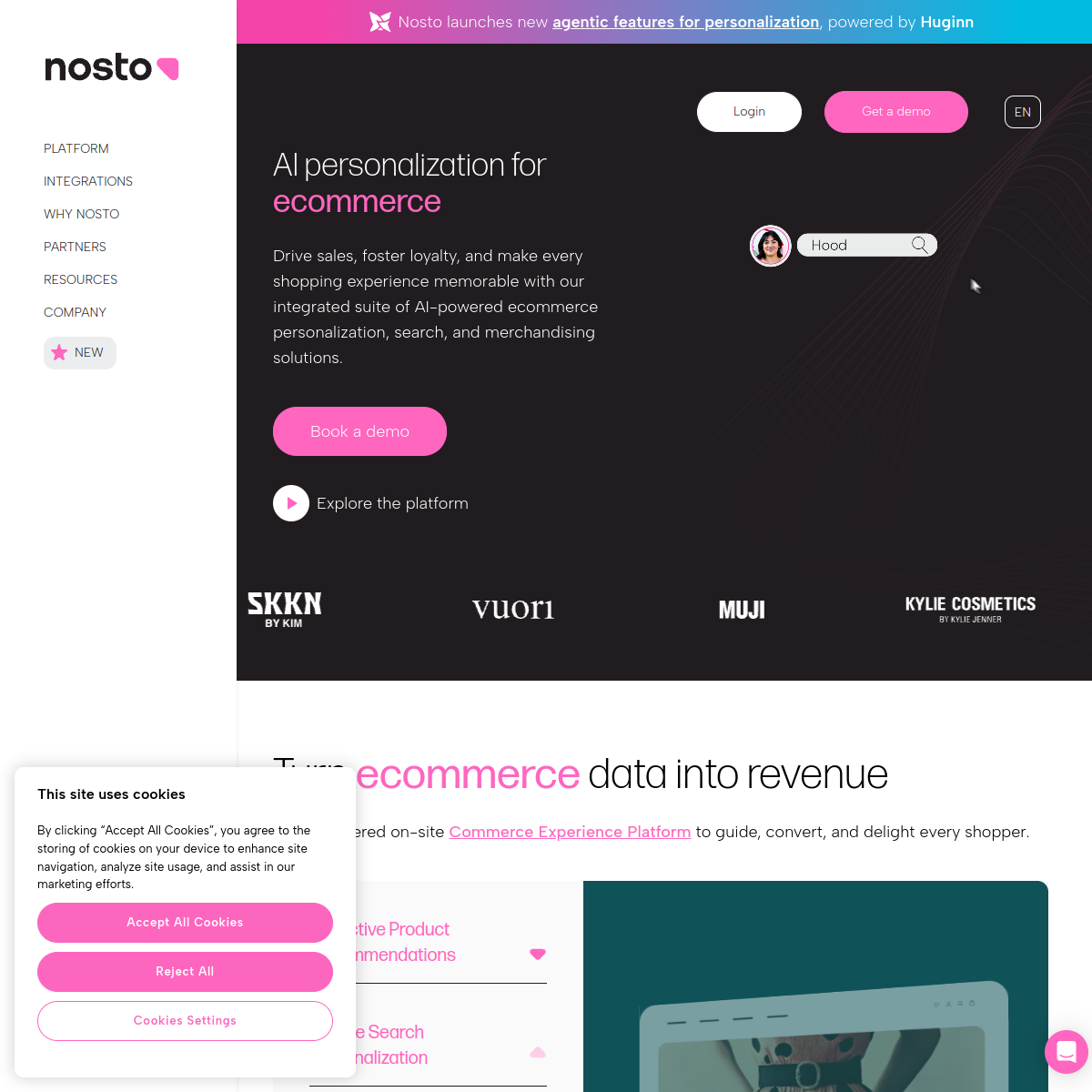Screenshot of Nosto