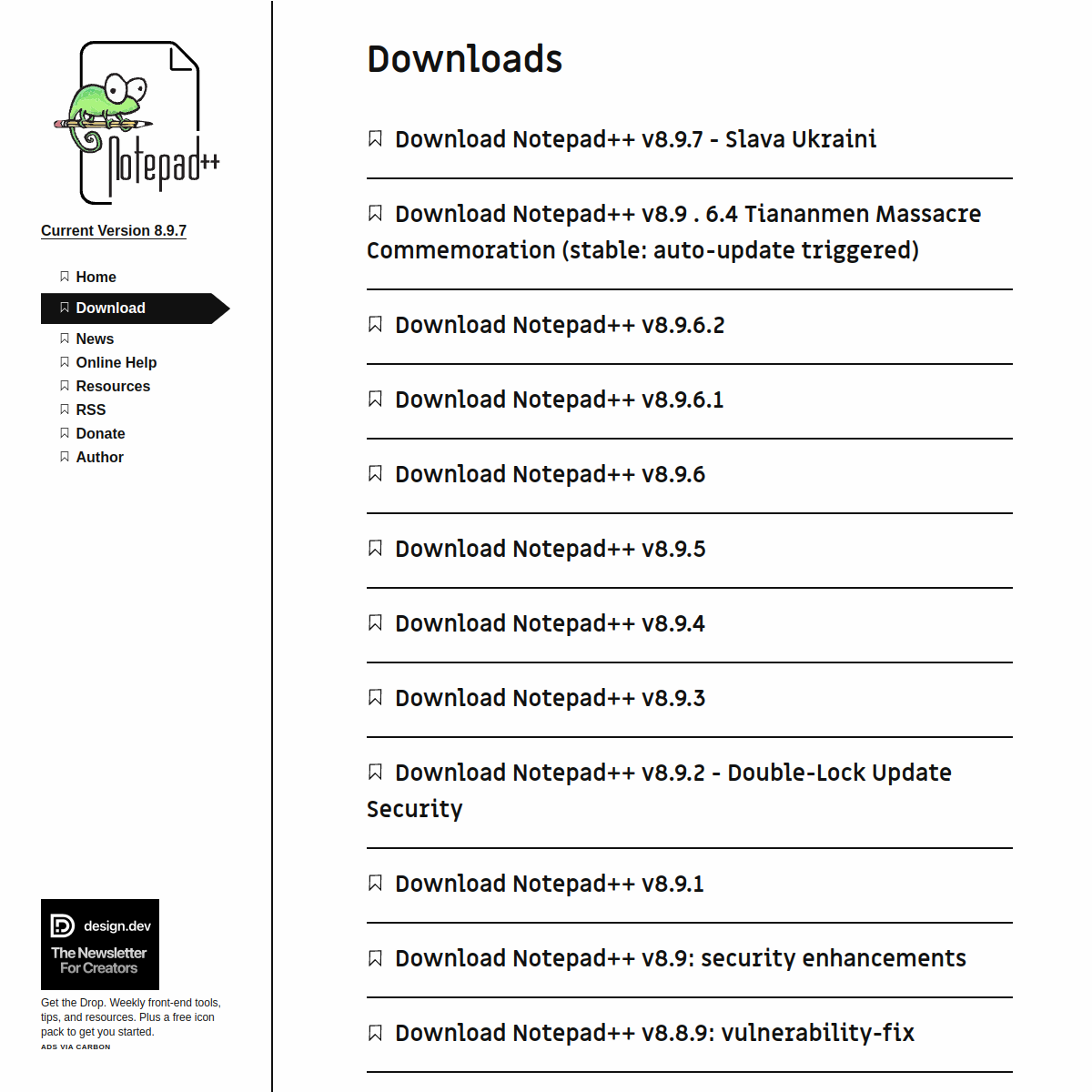 Capture d'écran de Notepad++ — Site officiel et interface de Notepad++ (notepad-plus-plus.org)