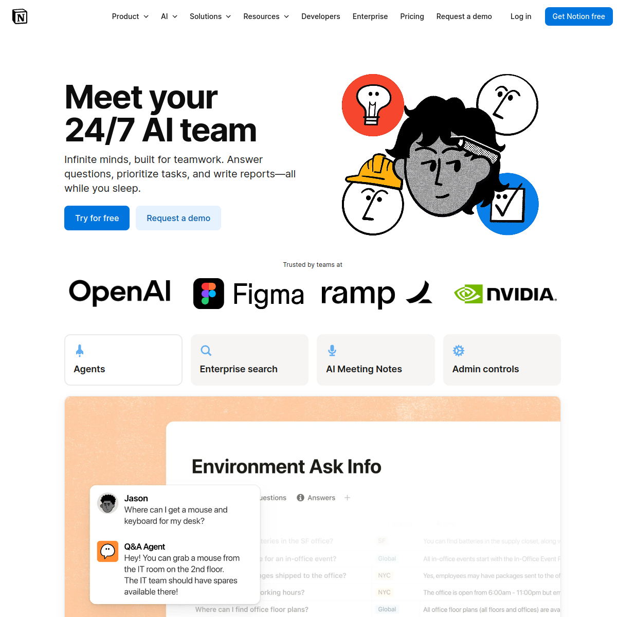Screenshot of Notion AI