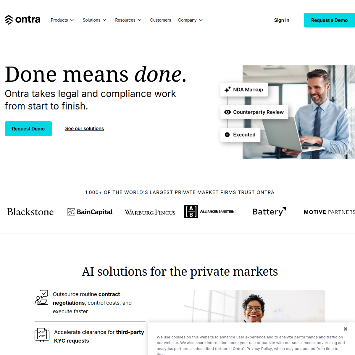 Screenshot of Ontra