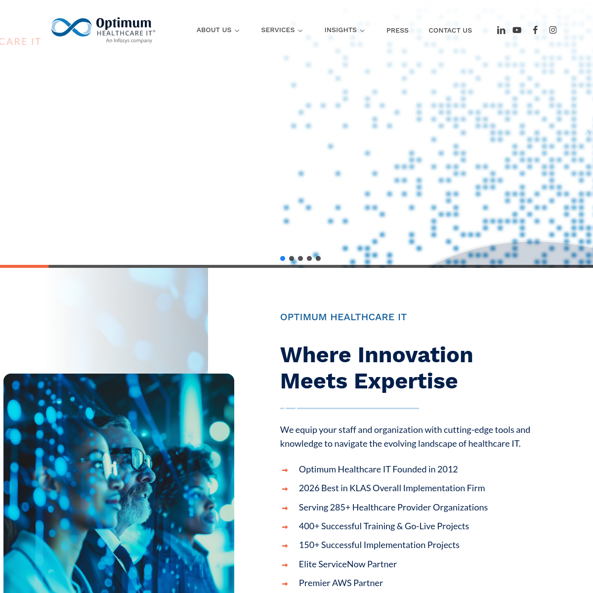 Optimum Healthcare IT homepage