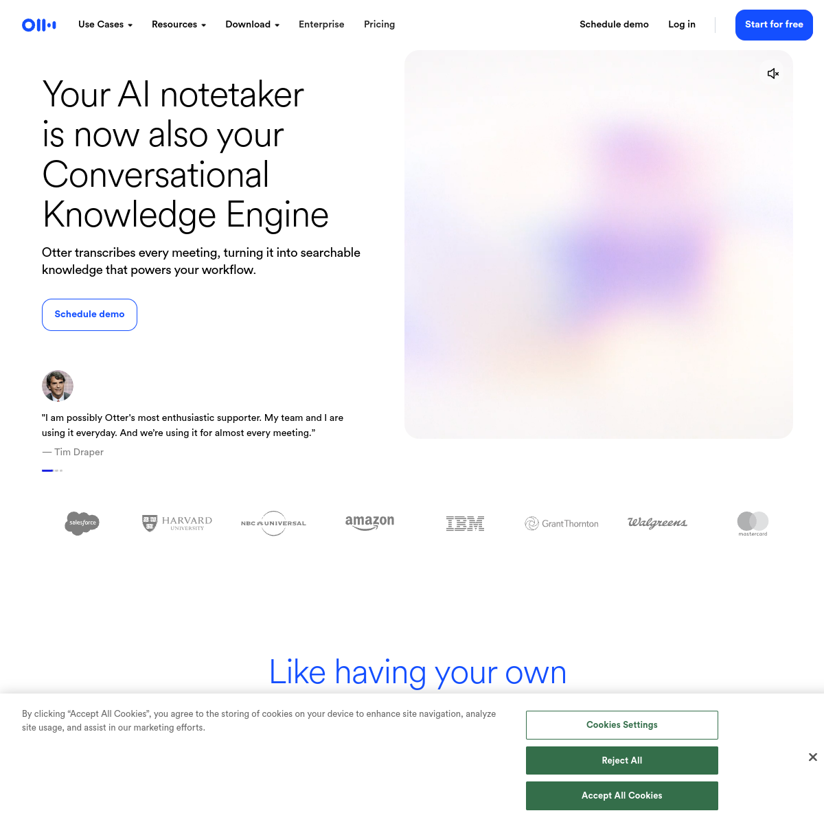 Screenshot of Otter.ai